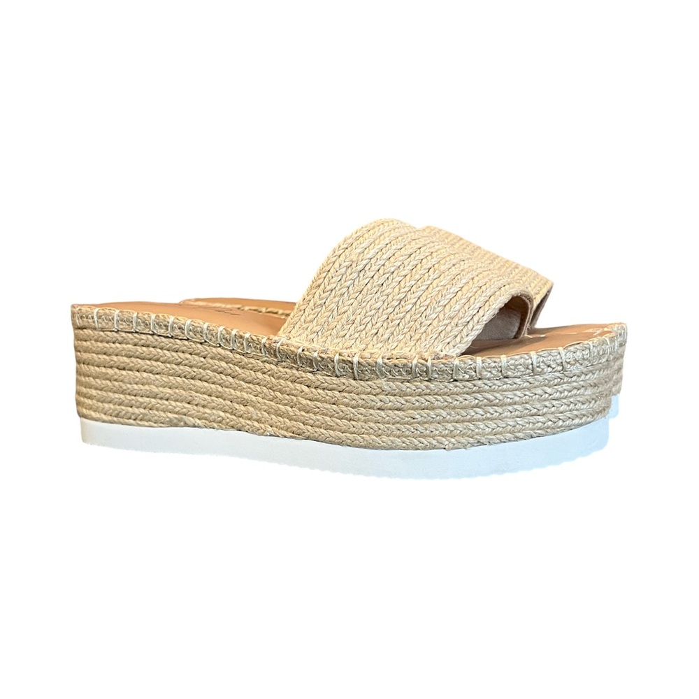 Wild Pair Shermer Slide Espadrille Platform Wedge Sandals Natural Jute Siz 7.5